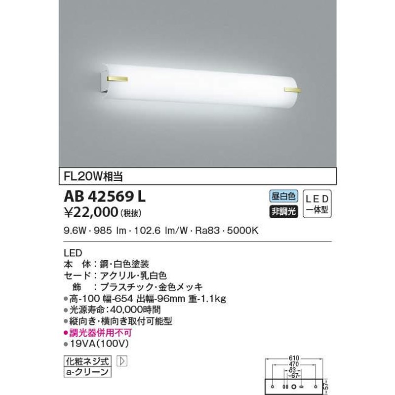 驚きの値段 コイズミ LEDポーチライト 屋外用 FL20W相当 昼白色 AU45224L