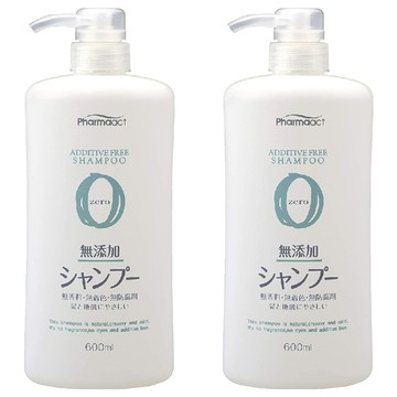 KUMANO 熊野油脂 Pharmaact 無添加洗髮精 無香料 無著色 無防腐劑 600ml  2瓶