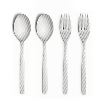 Dress 叉匙四件餐具組（斜條紋）