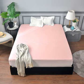寢室安居 台灣製 防潑水防汙床包式保潔墊  雙人(186 x 150cm)  甜美粉