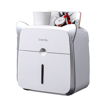 【嵐楓居家】貓耳造型高級百貨公司雙層面紙盒22*22*13cm-(灰/粉/藍)-3款可選_廠商直送