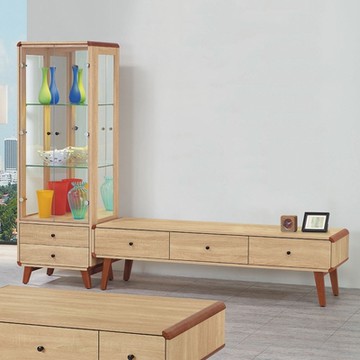 MUNA家居  柏克8尺L櫃/展示櫃+電視櫃   237X40X183cm