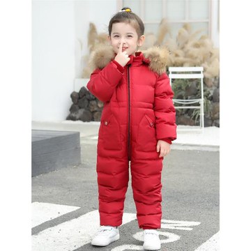 兒童連體羽絨服男童冬季加厚免洗2-3-4-5-6歲中小童女寶寶滑雪服