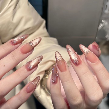 💚Hannah💛新品發售菡萏未雪~金枝玉葉繁花似錦美甲顯白貓眼ins高級手工穿戴氣質新款