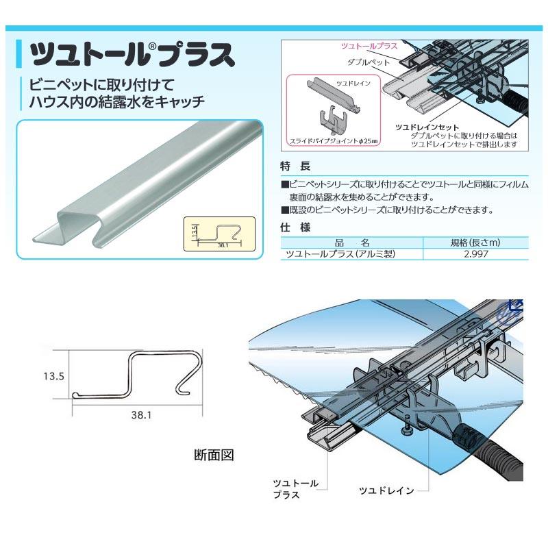 ビニールハウス部材 ツユトールプラス 2997mm 50本入 TT-P 軟質フィルム止め ツユトール部品 北別 東都興業 タS 代引不可 個人宅配送不可