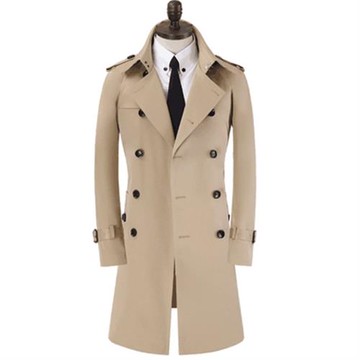 落肩風衣男中長款過膝韓版大衣潮流帥氣男生春秋外套2025新款修身