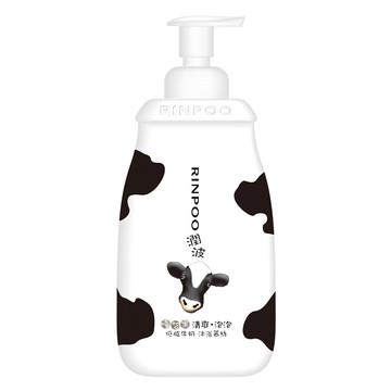RINPOO 潤波 低脂牛奶清爽沐浴幕絲  25 000顆牛奶微米泡泡  850ml  1瓶