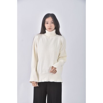 (F) 【國泰航空永續合作】質感高領白色長袖上衣二手衣