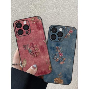 復古花適用蘋果16手機殼新款iphone16promax高級感小眾15pro女款14全包保護套13防摔12p潮牌plus磨砂超薄爆款