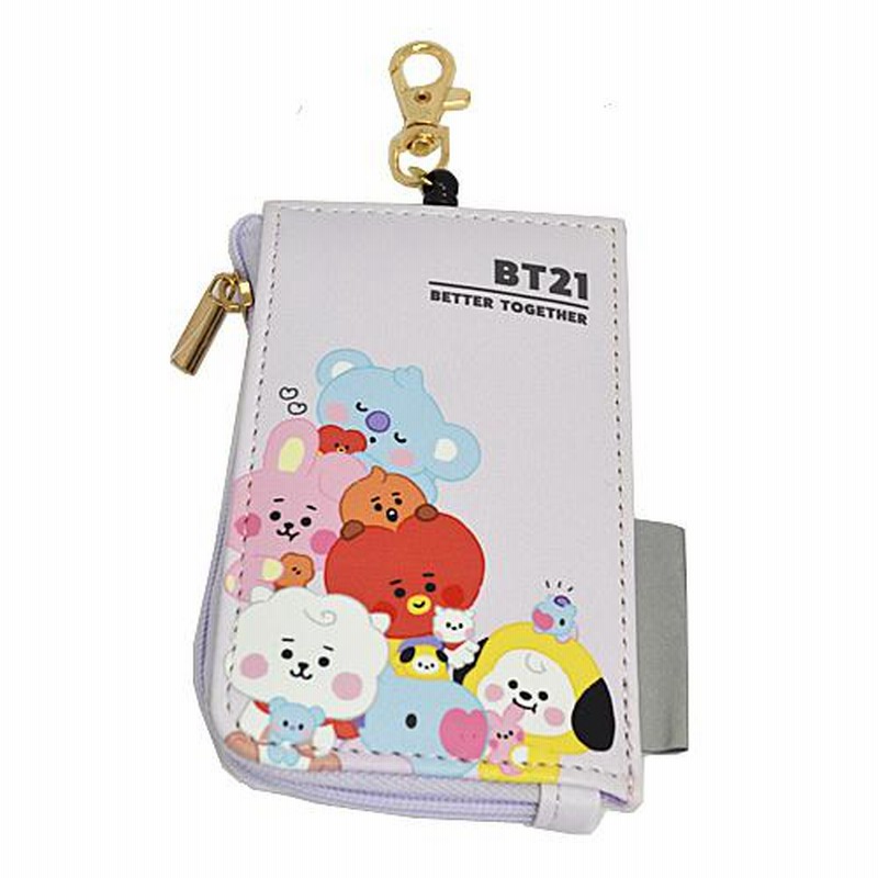 クラックス/公式 BT21 BTS パスケース付き キーケース 定期入れ IC ...