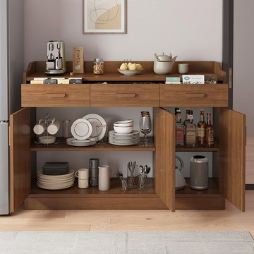 ??快速出貨?? 公司貨 餐邊柜現代簡約廚房靠墻大容量收納置物架多功能餐邊落地儲物柜