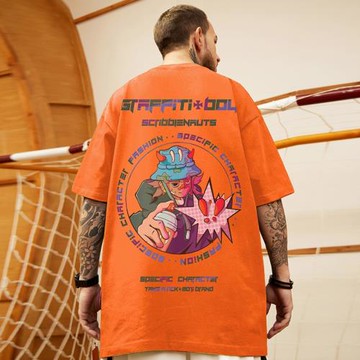 大碼男裝美式街頭240g重磅男士t恤短袖潮牌嘻哈寬松圓領純棉半袖