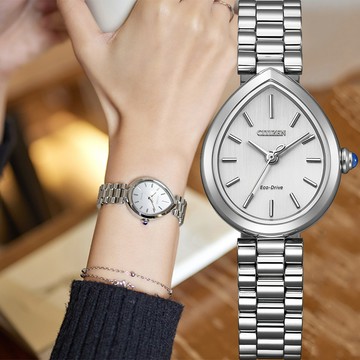 CITIZEN 星辰 Rainell Collection 雨漾款 光動能大三針女錶 EM1200-55A