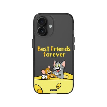 iPhone 16 Clear (相機按鈕) 酷墨灰 - 湯姆貓與傑利鼠 Tom and Jerry - Best friends
