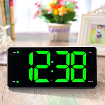 特大座枱LED雙響鬧鐘收音機鈡書桌家居多功能節能【Snowbelle優選】