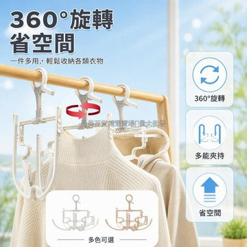 台灣出貨✨ 360 度旋轉連帽衣架 立體通風晾衣夾 宿舍大學專用 高領毛衣曬架 多件裝塑料衣架