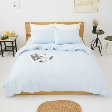 LAMINA 樂米娜 純棉床包二件組  床包 + 枕套  單人  藍色