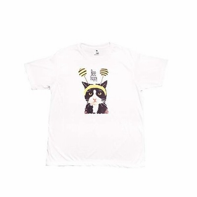 メンズ Tシャツ 猫 半袖 おもしろtシャツ 丸首 シャツ 幸せ ハッピー ねこ 白tシャツ M 通販 Lineポイント最大get Lineショッピング