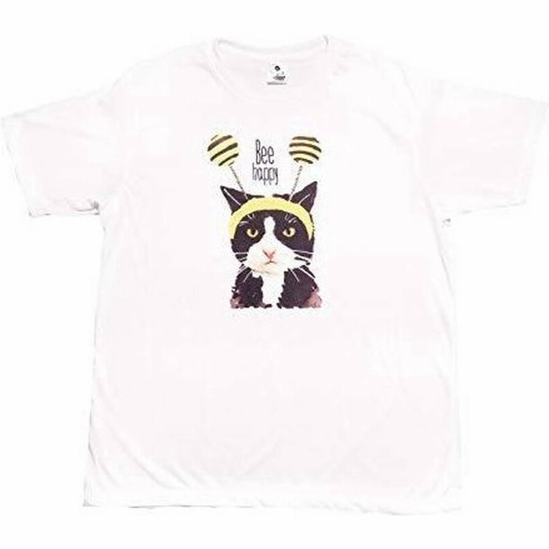 Tシャツ メンズ 半袖 おもしろtシャツ 猫 ハッピー レディース おもしろ 白tシャツ ねこ M 通販 Lineポイント最大get Lineショッピング