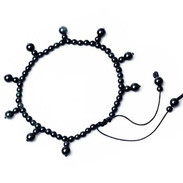 開光 天然黑曜石手鏈 黑曜石手編手鏈 可做腳鏈 精美女款