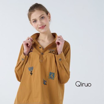 【Qiruo 奇若】秋冬專櫃長袖造型土黃襯衫6246A 休閒襯衫