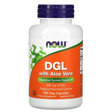 NOW Foods, 含蘆薈的 DGL，400 毫克，100 粒素食膠囊