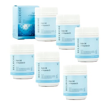 澳洲Belrose 魚油+維他命D膠囊(6入組 60顆/瓶) 即期品-2025年11月到期