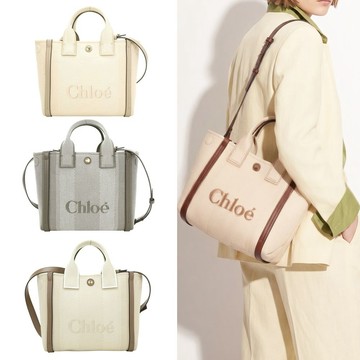 CHLOE 蔻依 Carry 小款 拉菲草/帆布兩用托特包-2款可選