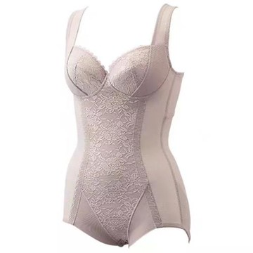 出口日本塑身連體衣無鋼圈帶文胸聚攏收腹提臀美背夏薄款束身美體