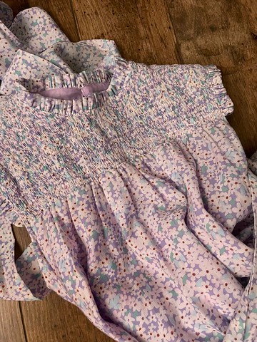 紫雪花 莫內印象派粉彩 無袖小碎花洋裝