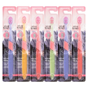 2080 粉紅鹽牙刷 顏色隨機  6支  1組