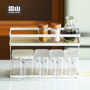 日本霜山 北歐風雙層調味料置物架/收納架