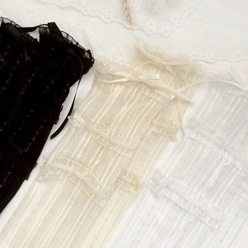 【Fee隔日到貨3色】三層花邊蕾絲直紋蝴蝶結長襪🔥及膝襪 襪子 襪子女 素色襪子 棉襪 女襪 中筒襪 純色襪子 堆堆襪