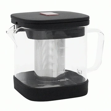 優得 俠客品茶壺  G-4053  600ml  1個  透明 + 黑色