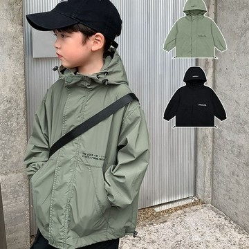 秋上新！男童外套兒童春秋連帽風衣新款中大童韓版寶寶上衣男孩時尚潮  男童秋天上衣 春秋運動外套 兒童衝鋒衣外套 休閒外套
