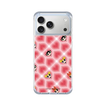 iPhone 17 Pro Max ClearX (MagSafe 兼容) 冰透藍 - The Powerpuff Girls 飛天小女警 - 愛心圖案