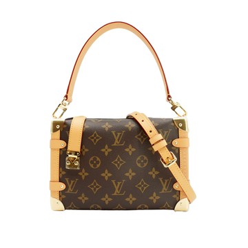 Louis Vuitton 展示品 Side Trunk MM 塗層帆布拉鍊斜背包(M46358-咖)