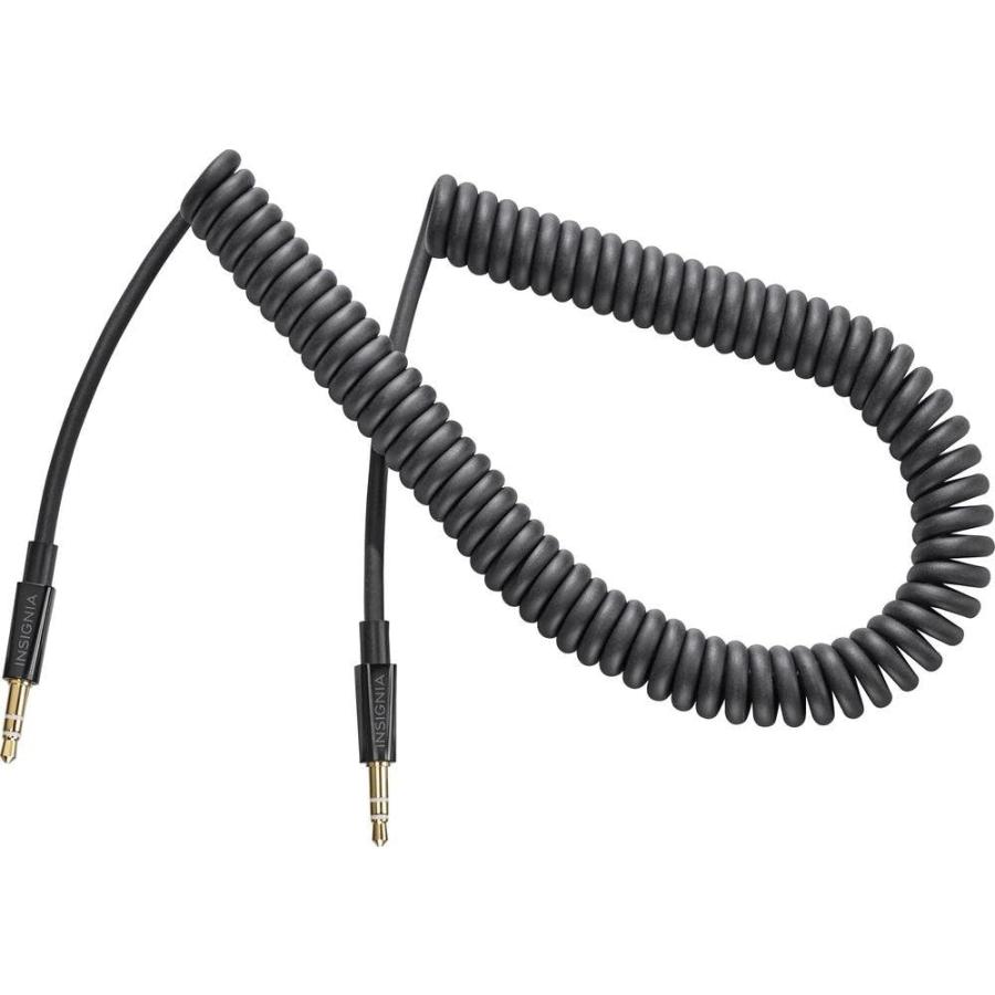 Insignia 9' Coiled Auxiliary Audio 3.5mm Cable Black by Insignia　並行輸入品