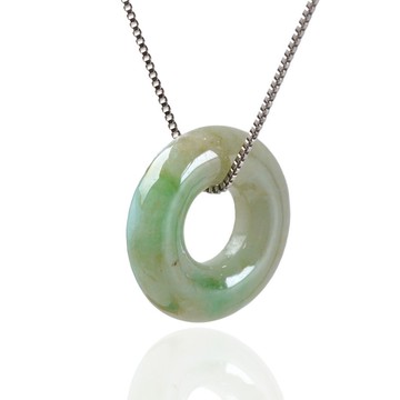 【願‧平安】飄陽綠翡翠甜甜圈項鍊 | 天然緬甸玉A貨翡翠 | 送禮