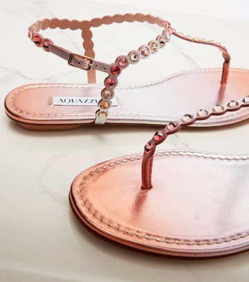 Aquazzura Tequila embellished leather thong sandals