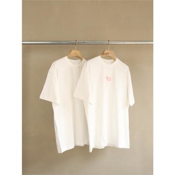 龍年限定嫩粉色龍形小刺繡男女同款寬松短袖T恤