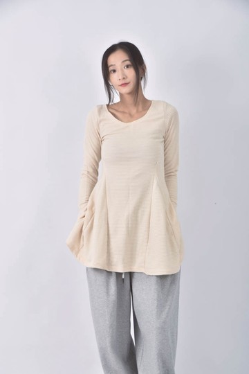 (S) in style質感棉質傘擺黃色洋裝