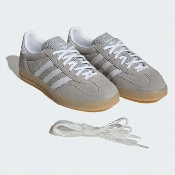 Adidas 愛迪達 Gazelle Indoor W [JQ7008] 女 運動休閒鞋 德訓鞋 舒適 灰 白
