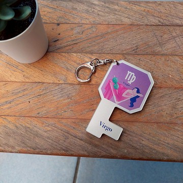 AR十二星座系列 壓克力手機架鑰匙圈 處女座 客製化禮物 鑰匙包