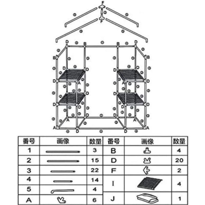 組み立て簡単 ビニールハウス 温室 フレーム付き 個人用 ラック 家庭菜園 園芸 温室棚 ベランダ 工事不要