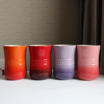 M1988出口歐式高溫瓷漸變彩色小蠻腰廚房工具桶筷子收納儲物罐