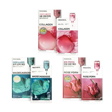 MEDIHEAL 修護精華面膜 11片 (膠原蛋白/積雪草修護/毛孔緊緻/茶樹)