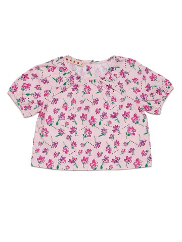 Marni Kids - Flowers Allover poplin shirt - kids - Cotton - 6-9 mth - Pink