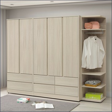 8.2尺暗抽組合衣櫥 收納衣櫃 拉門衣櫥 【163A5201】Leader傢居館163-N321+N322+HY920