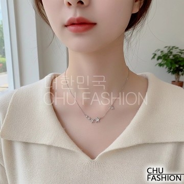 【CHU】韓國直輸 銀鍊星星造型項鍊 韓系夢幻細緻款